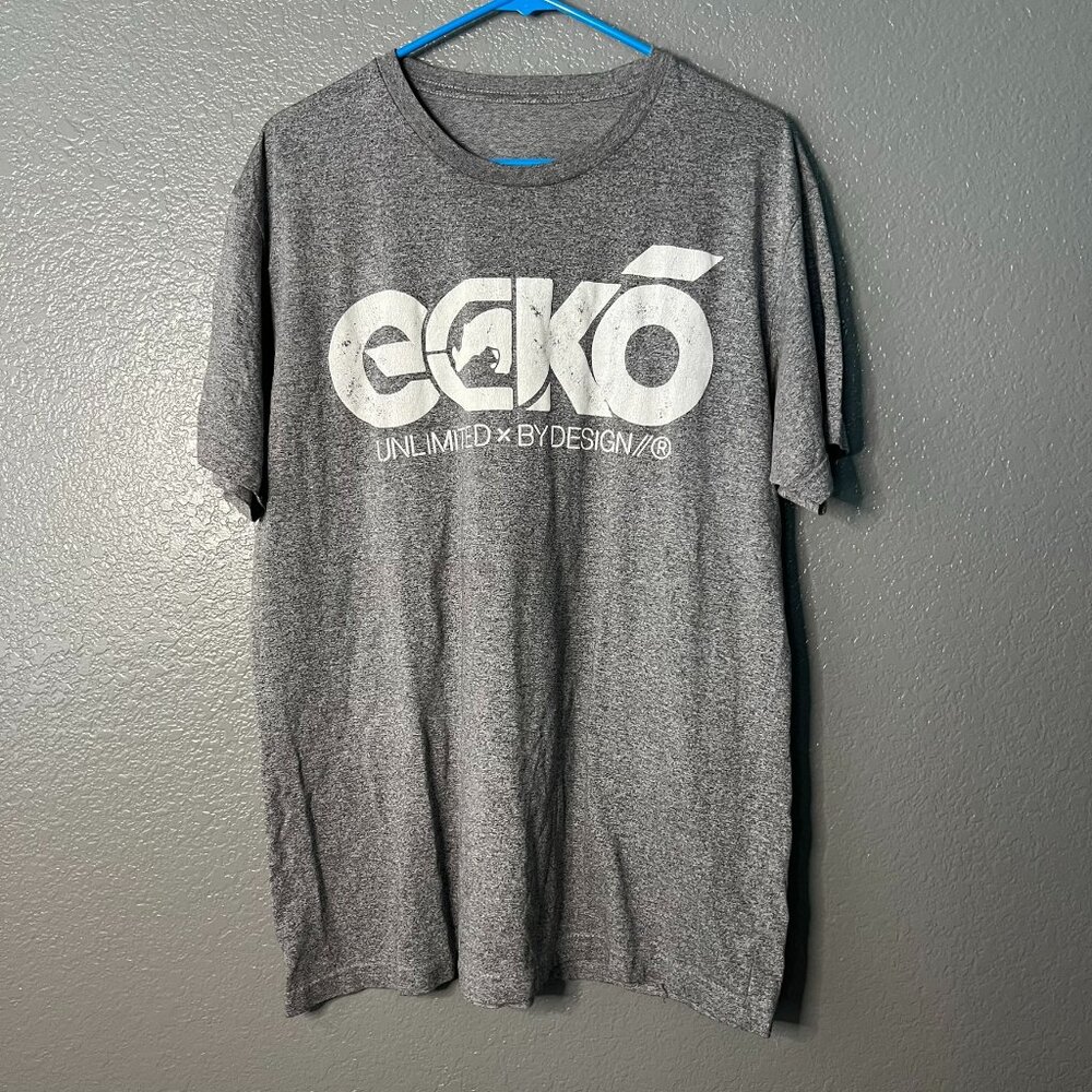 Ecko Unlimited Grey Graphic T-Shirt - Size XL